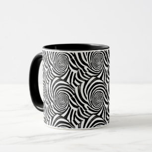 Schwarz-Weiß-Spiralen Tasse