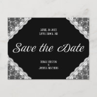 Schwarz-Weiß-Spitze Save the Date