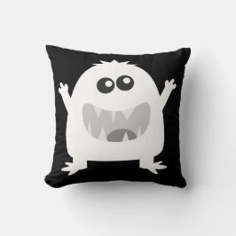 Schwarz-Weiß Spooktacular Happy Monster Pillow Kissen