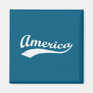 Schwarz Weiß Sportlich Amerika Baseball Design Magnet