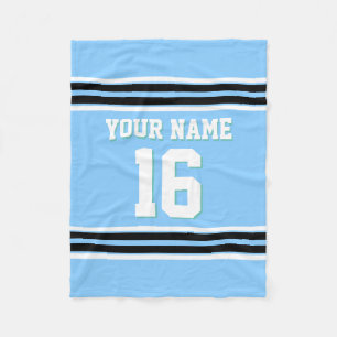 Schwarz-weiß Sports Jersey Fleecedecke