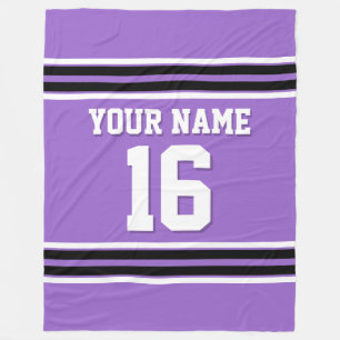 Schwarz-weiß Sports Jersey Fleecedecke