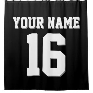 Schwarz-weiß Sports Jersey Team Jersey Duschvorhang