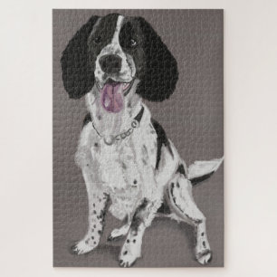 Schwarz-Weiß-Springer Spaniel Puzzle