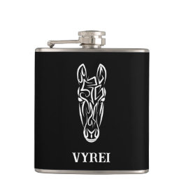 Schwarz-Weiß-Stamm Flachmann