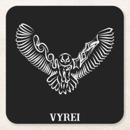 Schwarz-Weiß-Stamm-Fliegenschale Rechteckiger Pappuntersetzer