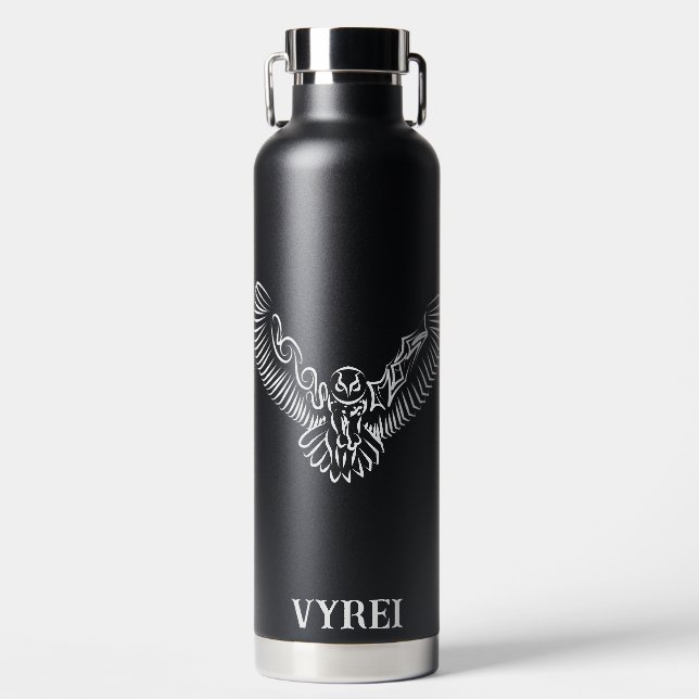 Schwarz-Weiß-Stamm-Fliegenschale Trinkflasche (Vorderseite)