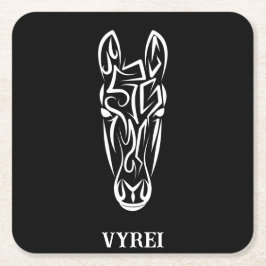 Schwarz-Weiß-Stamm Rechteckiger Pappuntersetzer