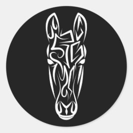 Schwarz-Weiß-Stamm Runder Aufkleber