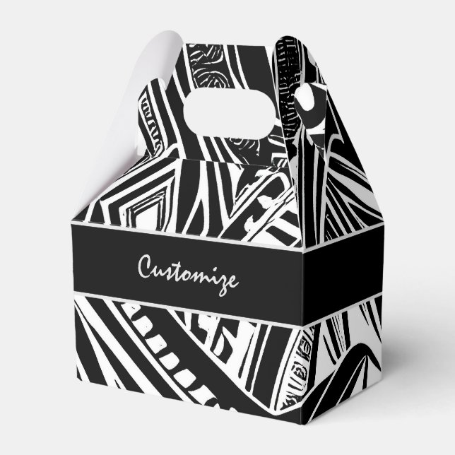 Schwarz-Weiß-Stämme Abstrakt Geschenkschachtel (Vorderseite)