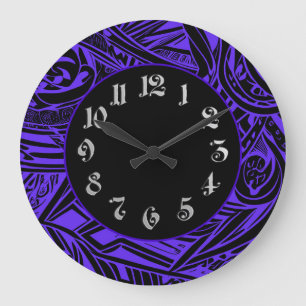 Schwarz-Weiß-Stämme Abstrakt Große Wanduhr