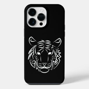 Schwarz-Weiß-Stammes-Tiger iPhone 14 Pro Max Hülle