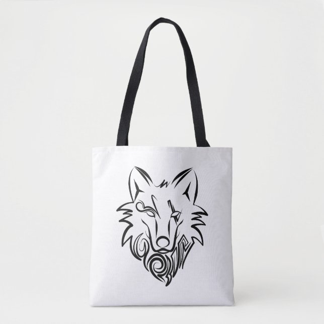 Schwarz-Weiß-Stammes-Wolf (Vorderseite)