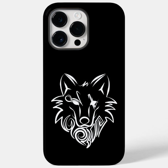 Schwarz-Weiß-Stammes-Wolf Case-Mate iPhone Hülle (Rückseite)