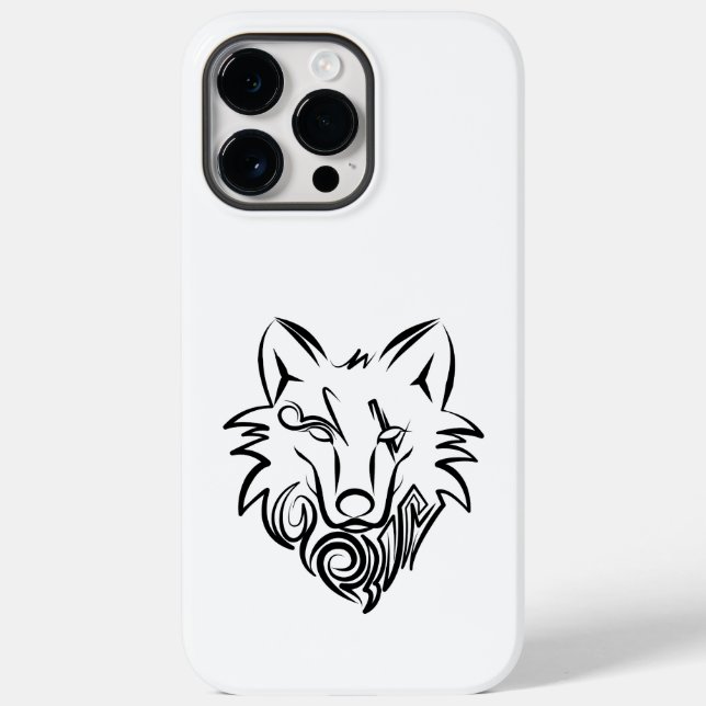 Schwarz-Weiß-Stammes-Wolf Case-Mate iPhone Hülle (Rückseite)