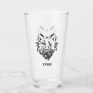 Schwarz-Weiß-Stammes-Wolf Glas