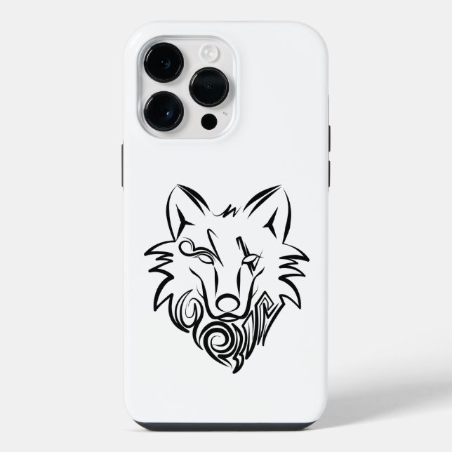 Schwarz-Weiß-Stammes-Wolf iPhone Hülle (Rückseite)
