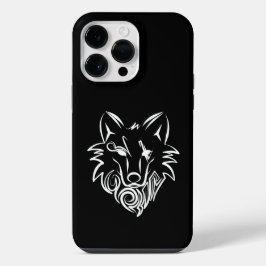 Schwarz-Weiß-Stammes-Wolf iPhone 14 Pro Max Hülle