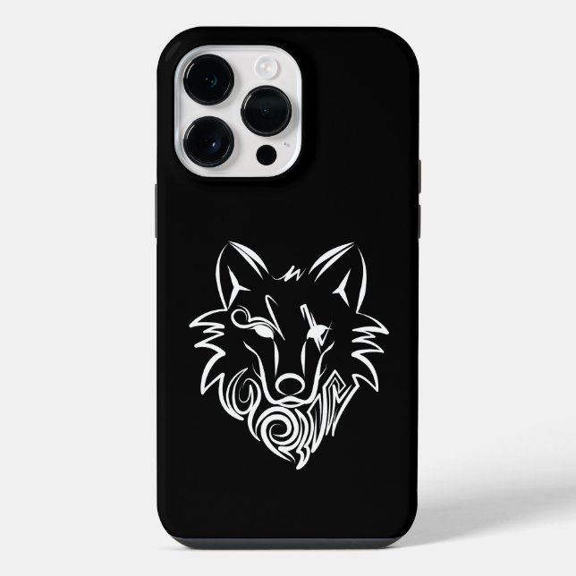Schwarz-Weiß-Stammes-Wolf iPhone Hülle (Rückseite)