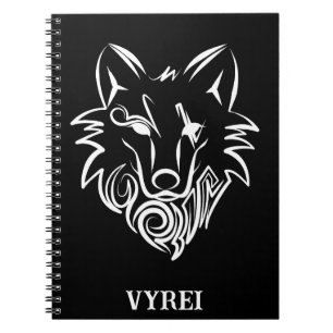 Schwarz-Weiß-Stammes-Wolf Notizblock