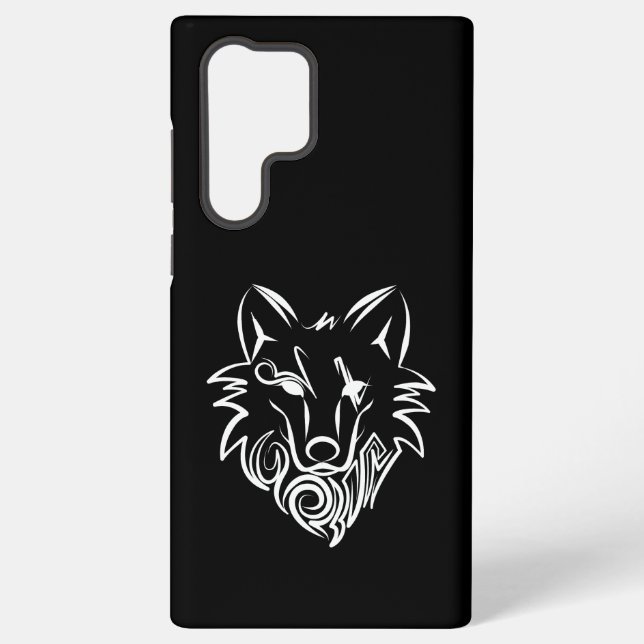 Schwarz-Weiß-Stammes-Wolf Samsung Galaxy Hülle (Rückseite)