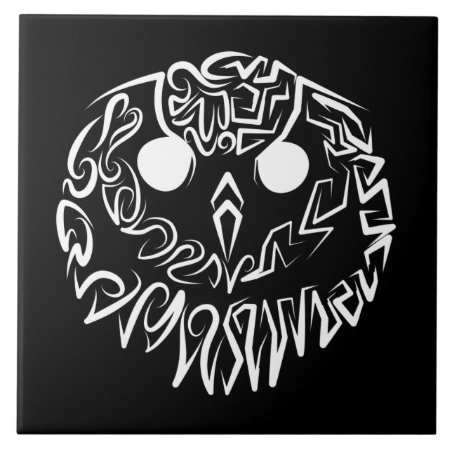 Schwarz-Weiß-Stammesauge Fliese (Vorderseite)
