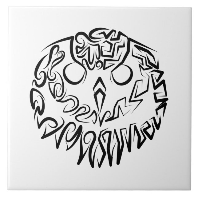 Schwarz-Weiß-Stammesauge Fliese (Vorderseite)