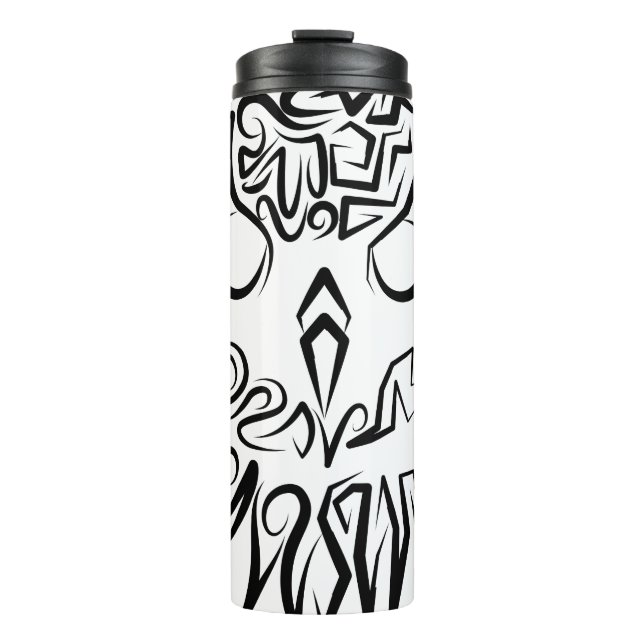 Schwarz-Weiß-Stammesauge Thermosbecher (Vorderseite)