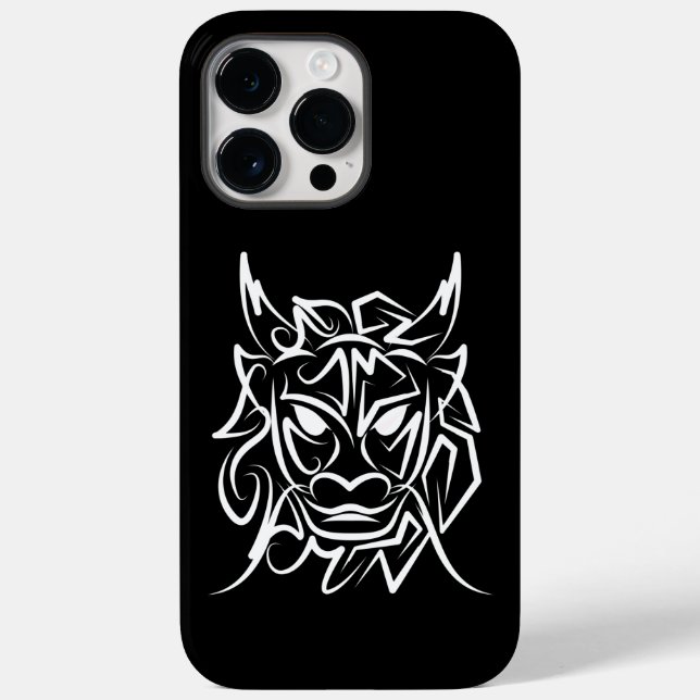 Schwarz-Weiß-Stammesdrache Case-Mate iPhone Hülle (Rückseite)