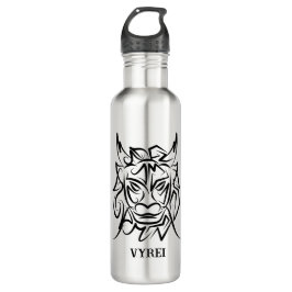 Schwarz-Weiß-Stammesdrache Edelstahlflasche