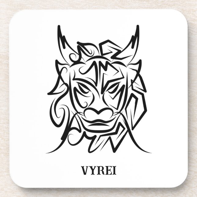 Schwarz-Weiß-Stammesdrache Getränkeuntersetzer (Vorderseite)
