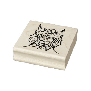 Schwarz-Weiß-Stammesdrache Gummistempel
