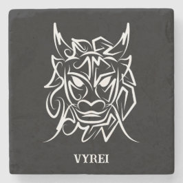 Schwarz-Weiß-Stammesdrache Steinuntersetzer