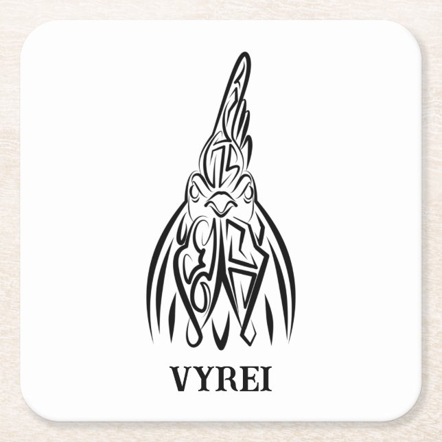 Schwarz-Weiß-Stammesliste Rechteckiger Pappuntersetzer (Vorderseite)