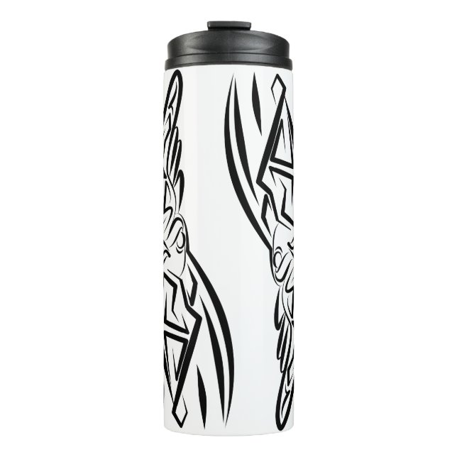 Schwarz-Weiß-Stammesliste Thermosbecher (Vorderseite)