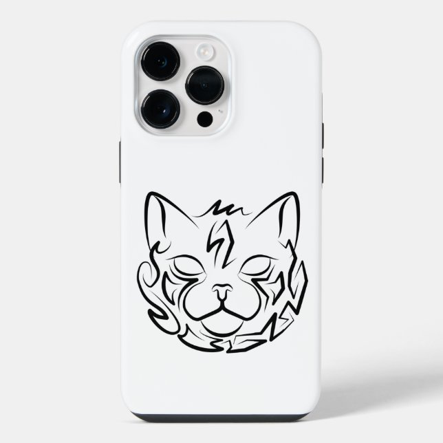 Schwarz-Weiß-Stammkatze iPhone Hülle (Rückseite)