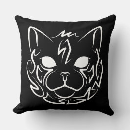Schwarz-Weiß-Stammkatze Kissen