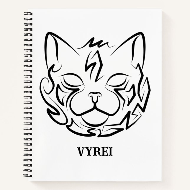 Schwarz-Weiß-Stammkatze Notizbuch (Vorderseite)