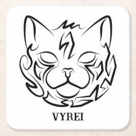 Schwarz-Weiß-Stammkatze Rechteckiger Pappuntersetzer