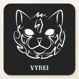 Schwarz-Weiß-Stammkatze Rechteckiger Pappuntersetzer