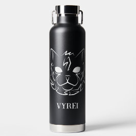 Schwarz-Weiß-Stammkatze Trinkflasche