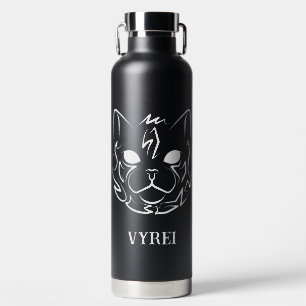 Schwarz-Weiß-Stammkatze Trinkflasche