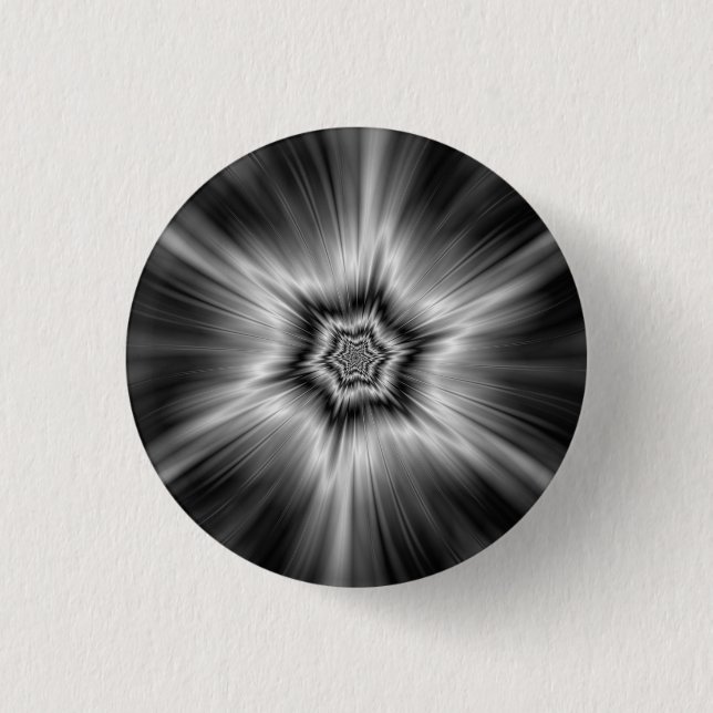 Schwarz-Weiß-Star-Burst Button (Vorderseite)