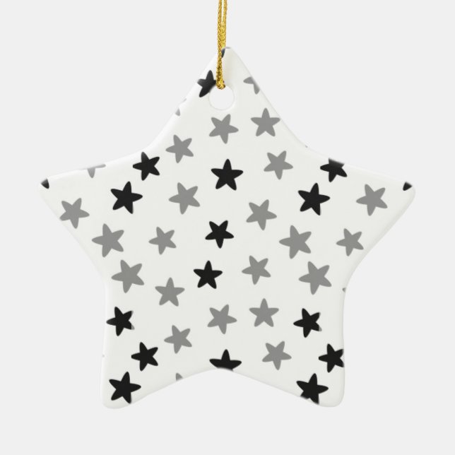 Schwarz-Weiß-Stars Keramikornament (Vorne)