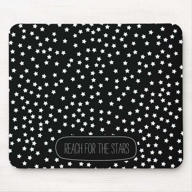 Schwarz-Weiß-Stars Mousepad (Vorne)