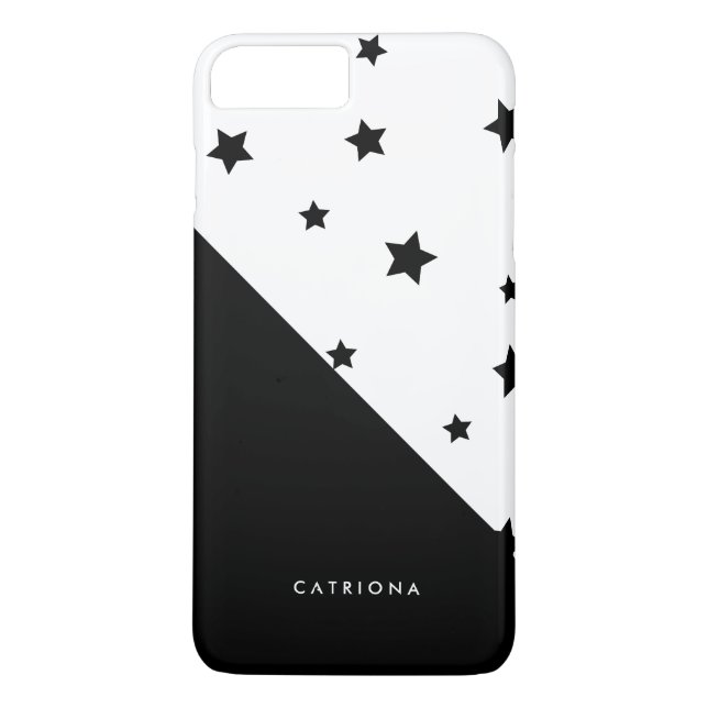 Schwarz-Weiß-Stars Patten Personalisiert Case-Mate iPhone Hülle (Rückseite)