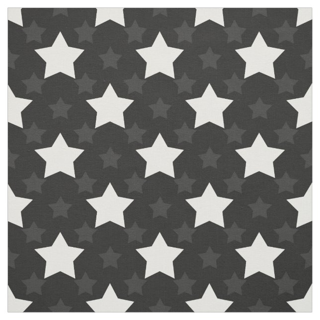 Schwarz-weiß Stars Textil Stoff (Muster)