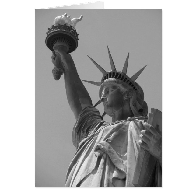 Schwarz-Weiß-Statue der Freiheit New York City (Vorne)