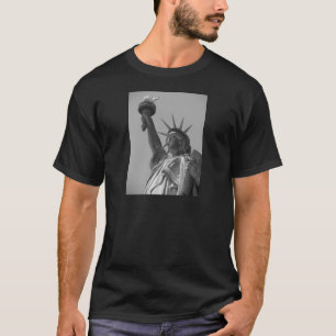 Schwarz-Weiß-Statue der Freiheit New York City T-Shirt