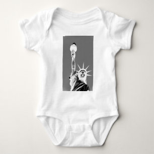 Schwarz-Weiß-Statuen der Freiheit New York City Baby Strampler